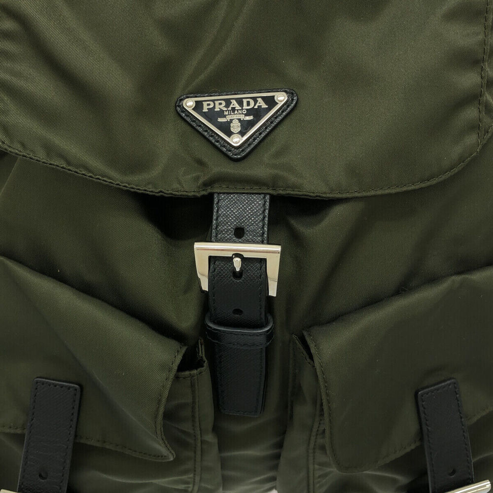 Auth Prada - Dark Green Black Nylon #99191P75B - Picture 10 of 13